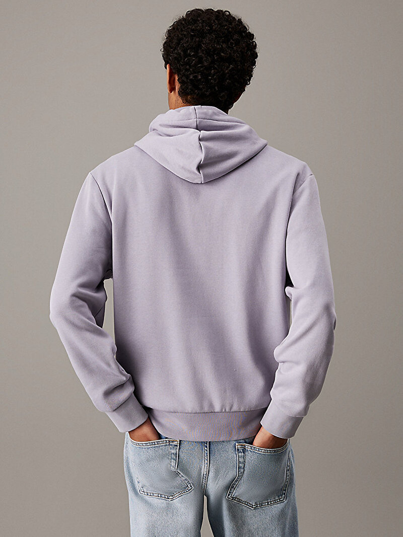 Calvin Klein Mor Renkli Erkek Monologo Fleece Sweatshirt