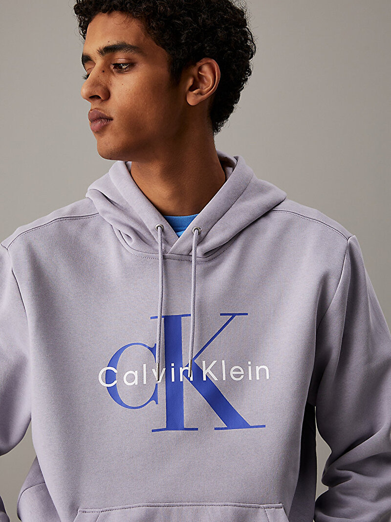 Calvin Klein Mor Renkli Erkek Monologo Fleece Sweatshirt