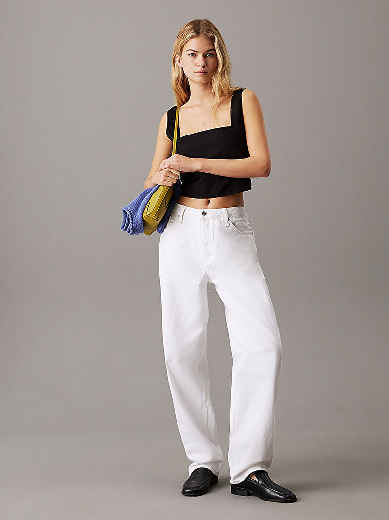 Calvin Klein Siyah Renkli Kadın Soft Linen Gömlek