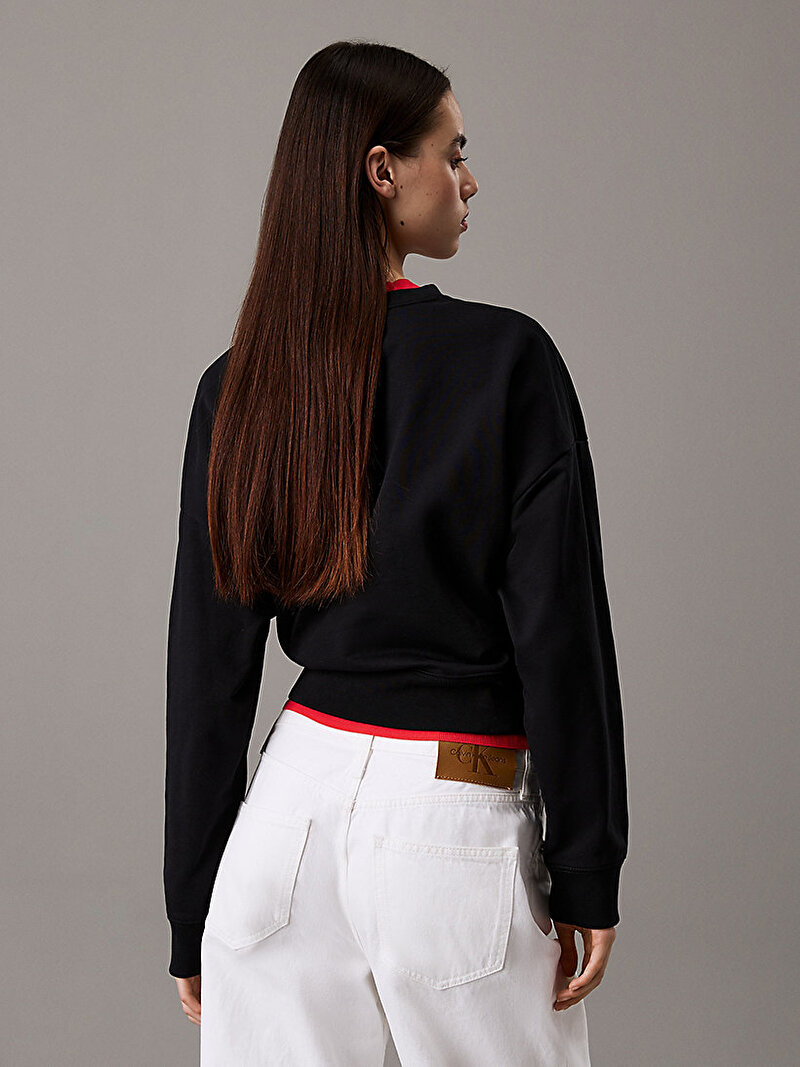 Calvin Klein Siyah Renkli Kadın Monologo French Sweatshirt