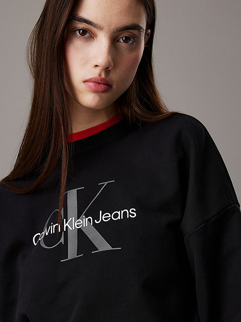 Calvin Klein Siyah Renkli Kadın Monologo French Sweatshirt
