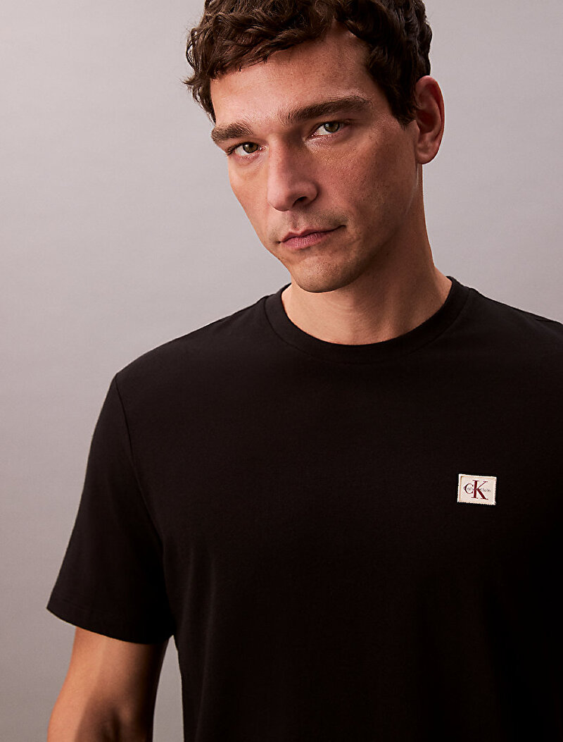 Calvin Klein Siyah Renkli Erkek Badge 30s Jersey T-shirt