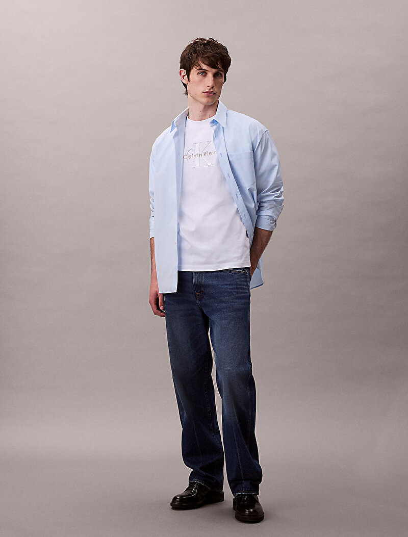 Calvin Klein Beyaz Renkli Erkek Hero Monologo T-shirt