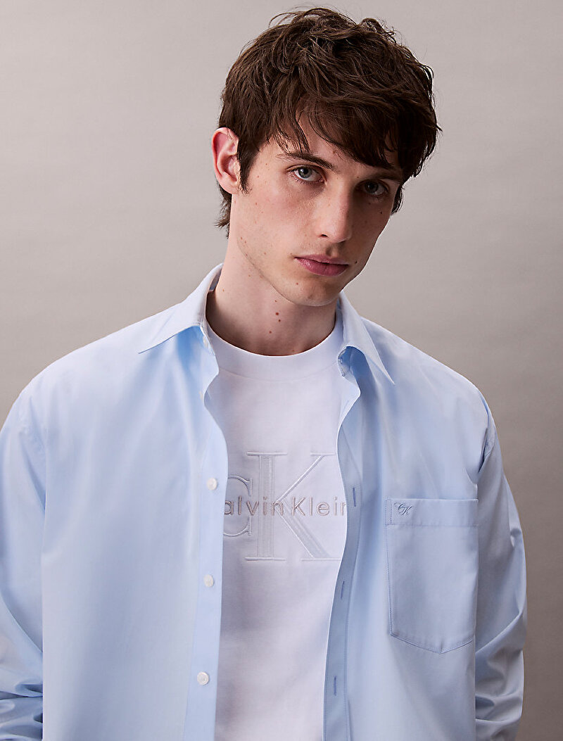 Calvin Klein Beyaz Renkli Erkek Hero Monologo T-shirt