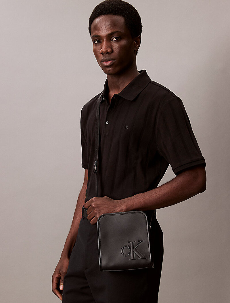 Calvin Klein Siyah Renkli Erkek Sculpted Impression Çapraz Çanta