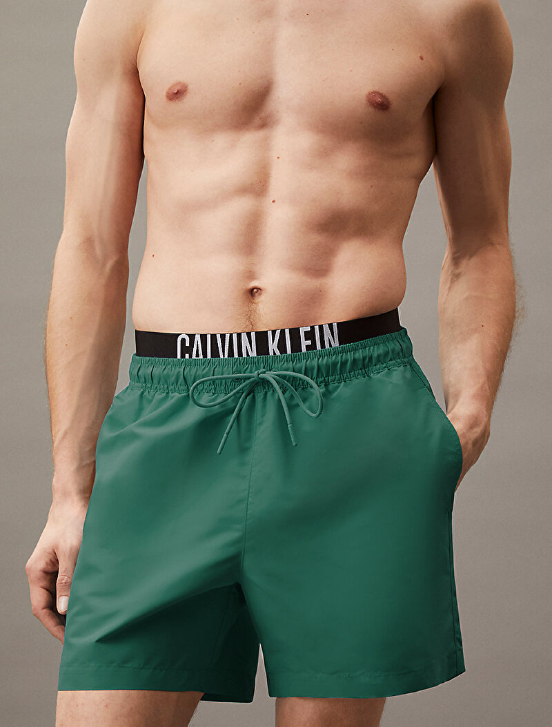 Calvin Klein Yeşil Renkli Erkek Medium Double Deniz Şortu