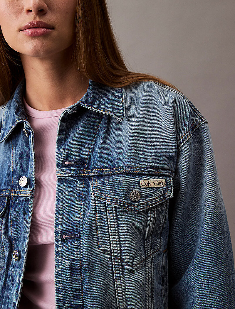 Calvin Klein Mavi Renkli Kadın 90s Denim Ceket