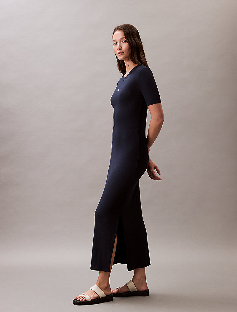 Calvin Klein Lacivert Renkli Kadın Modal Rib Elbise