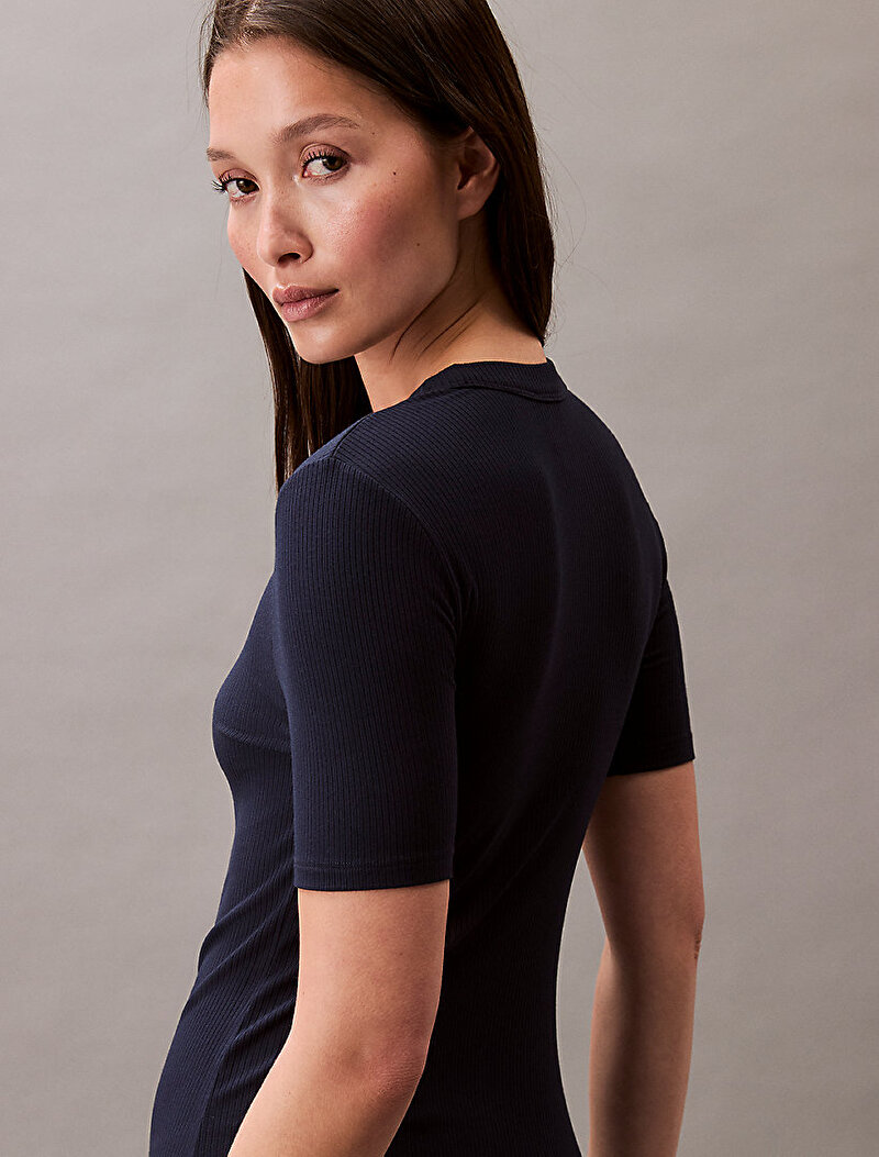 Calvin Klein Lacivert Renkli Kadın Modal Rib Elbise