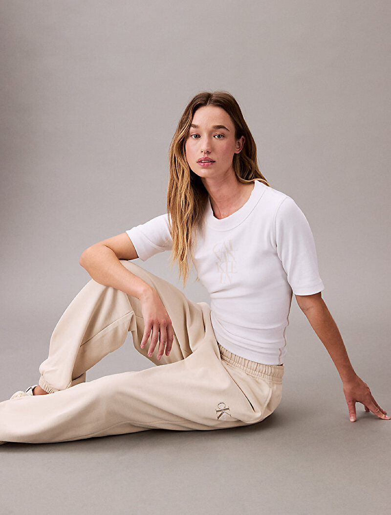 Calvin Klein Bej Renkli Kadın Monologo French Eşofman Altı