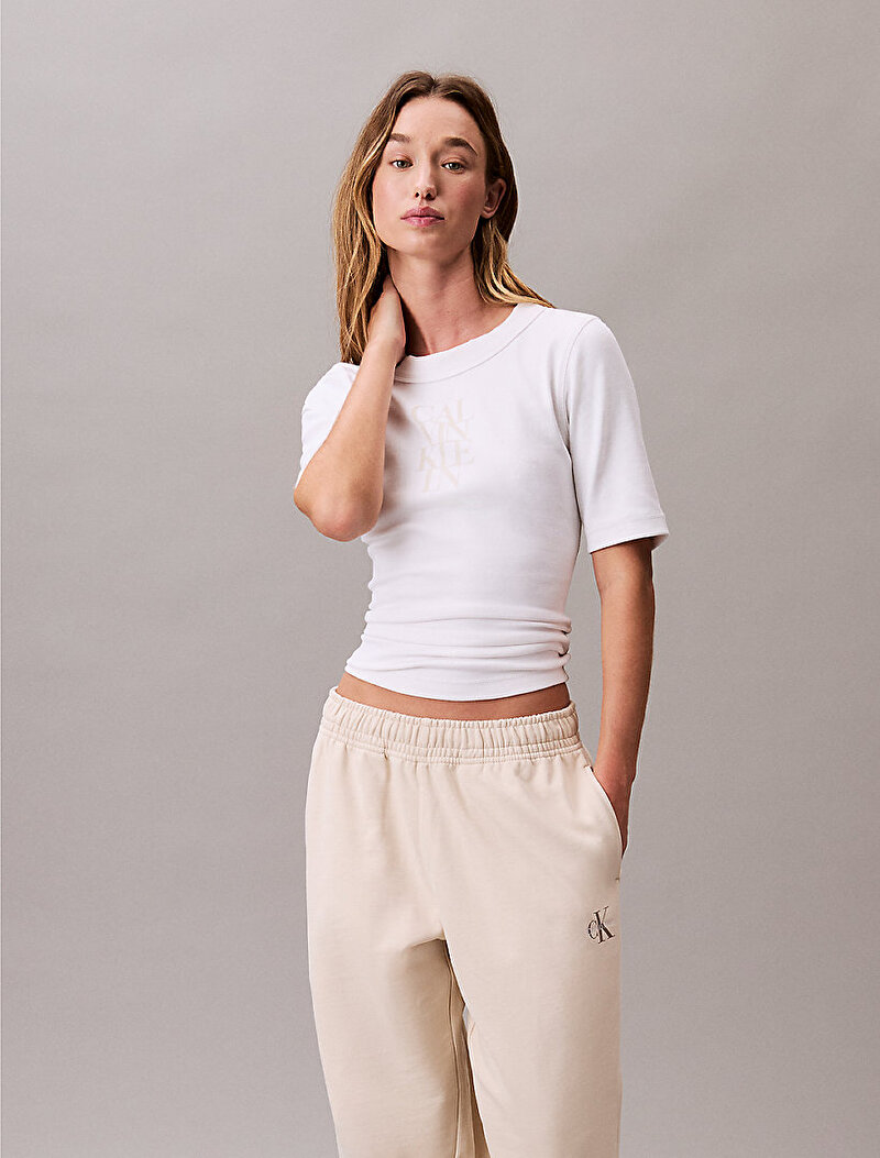 Calvin Klein Bej Renkli Kadın Monologo French Eşofman Altı