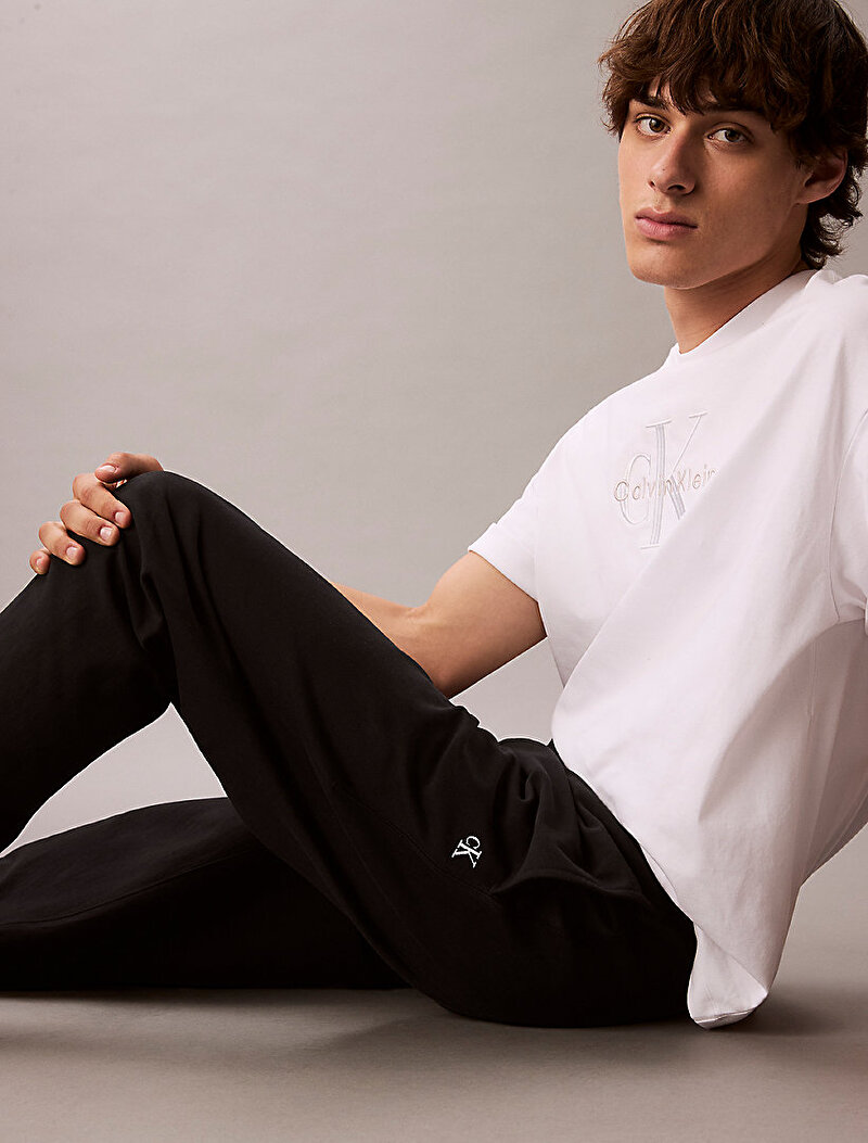 Calvin Klein Siyah Renkli Erkek Premium Terry Monogram Eşofman Altı
