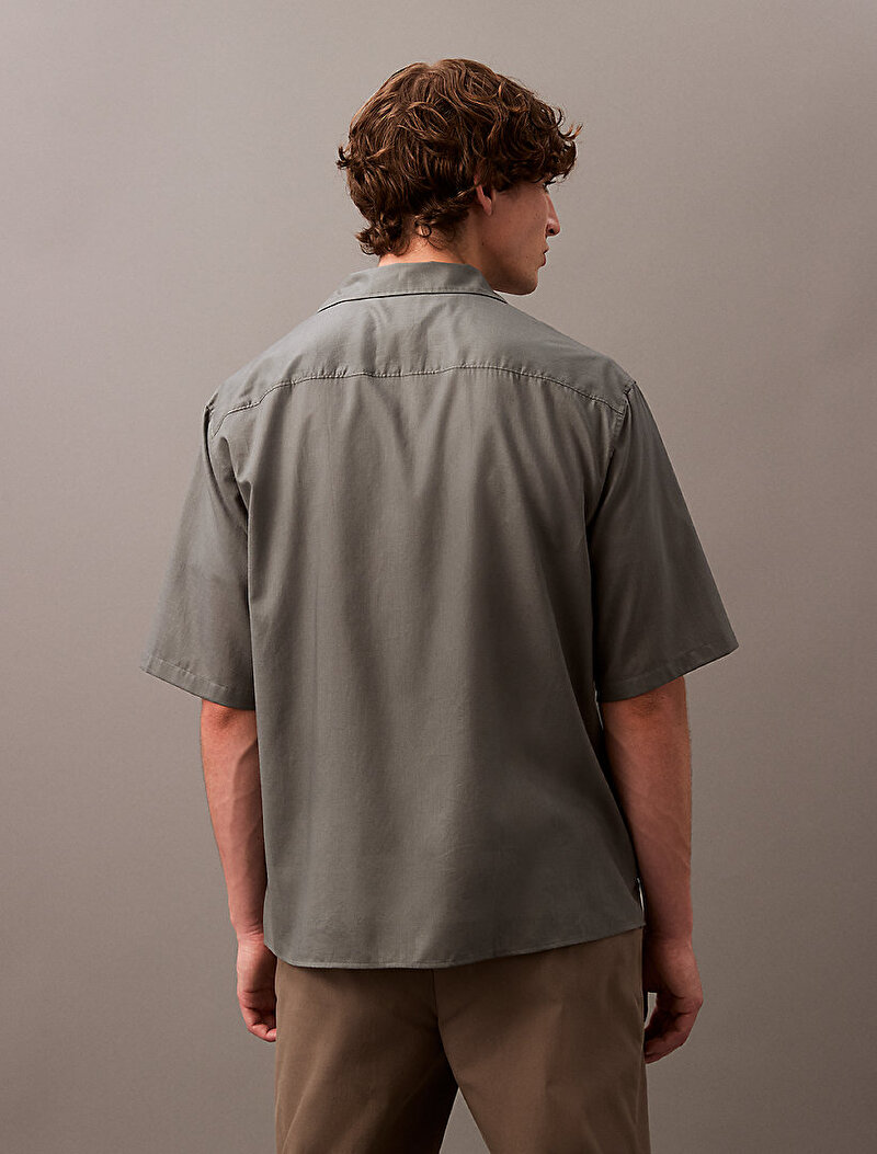 Calvin Klein Yeşil Renkli Erkek Cotton Gauze Relax Gömlek