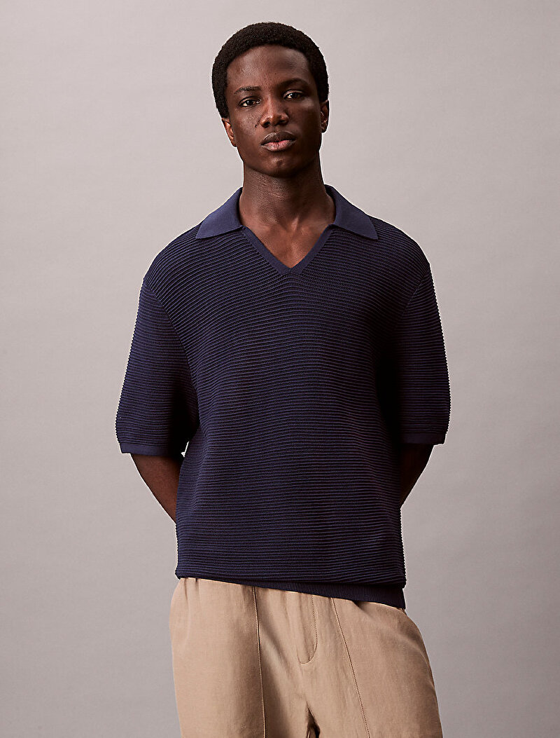 Erkek Snowy Tech Knit Polo T-shirt