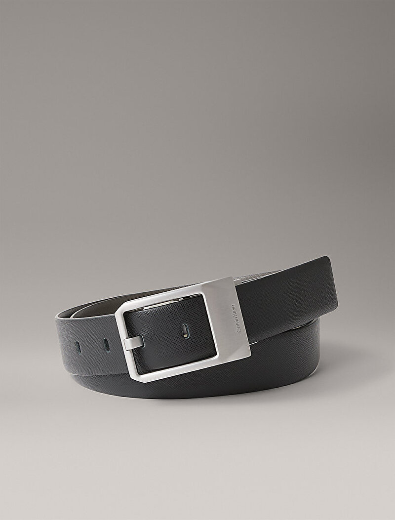 Calvin Klein Siyah Renkli Erkek Faceted Buckle 35mm Kemer