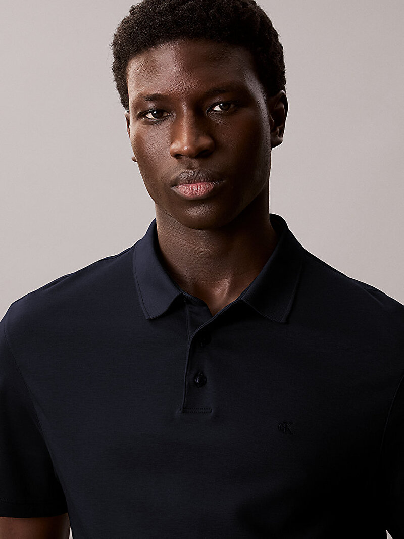 Calvin Klein Lacivert Renkli Erkek Supima Chest Polo T-shirt