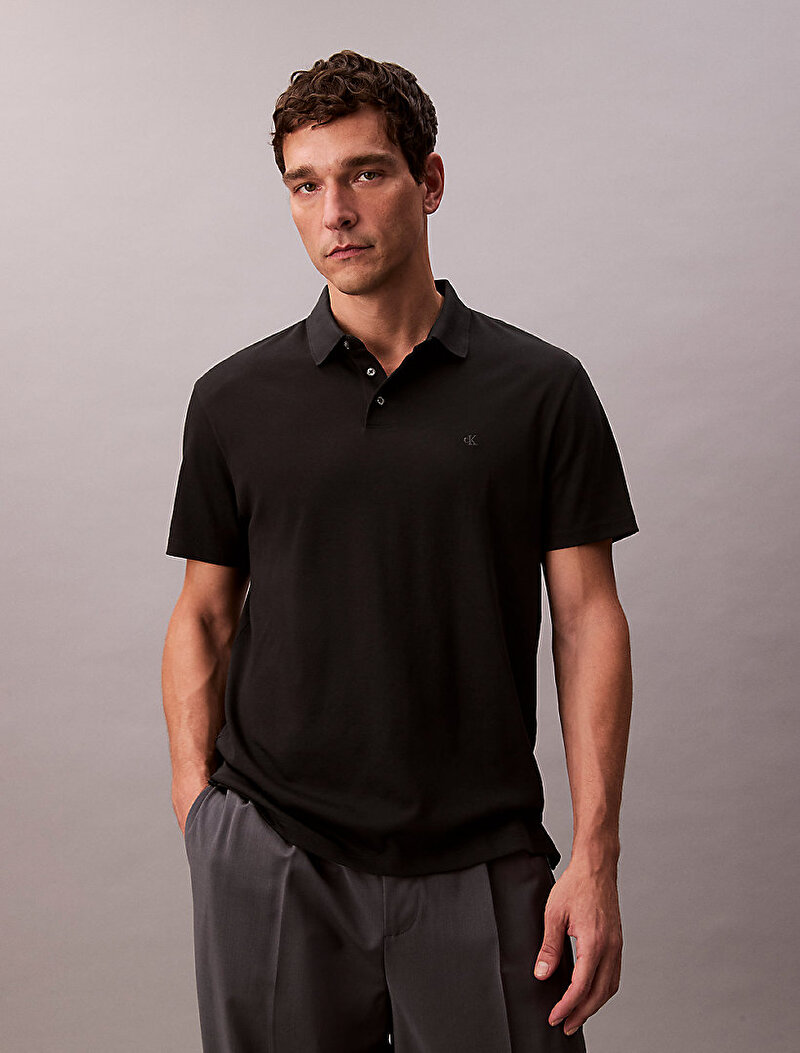 Calvin Klein Siyah Renkli Erkek Supima Chest Polo T-shirt