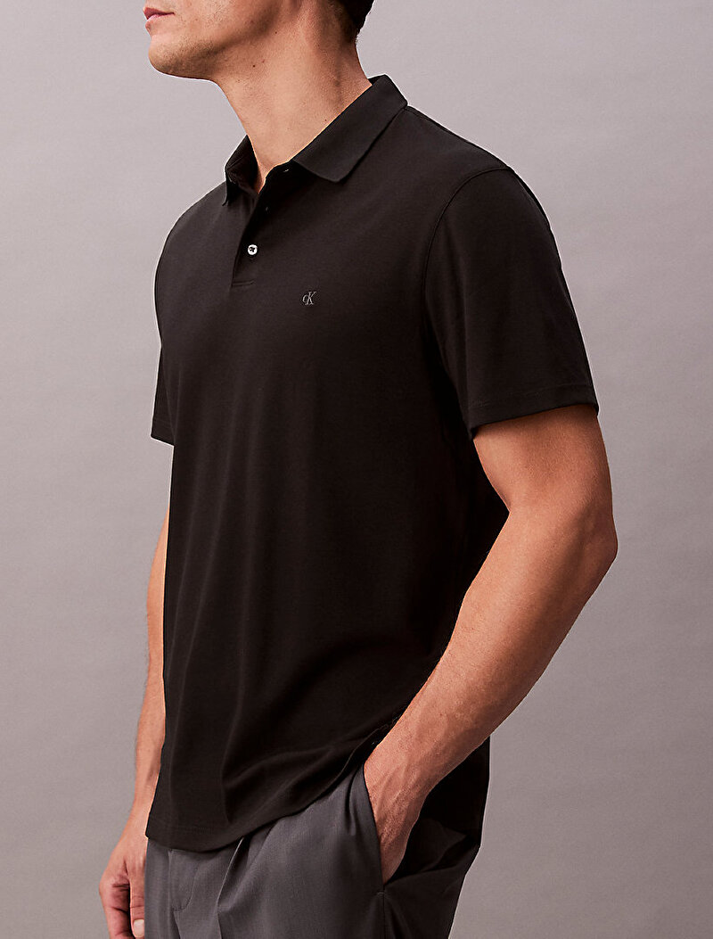 Calvin Klein Siyah Renkli Erkek Supima Chest Polo T-shirt