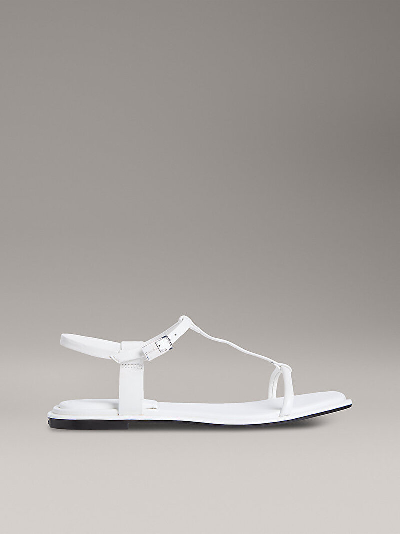 Calvin Klein Beyaz Renkli Kadın Flat Squared Sandalet