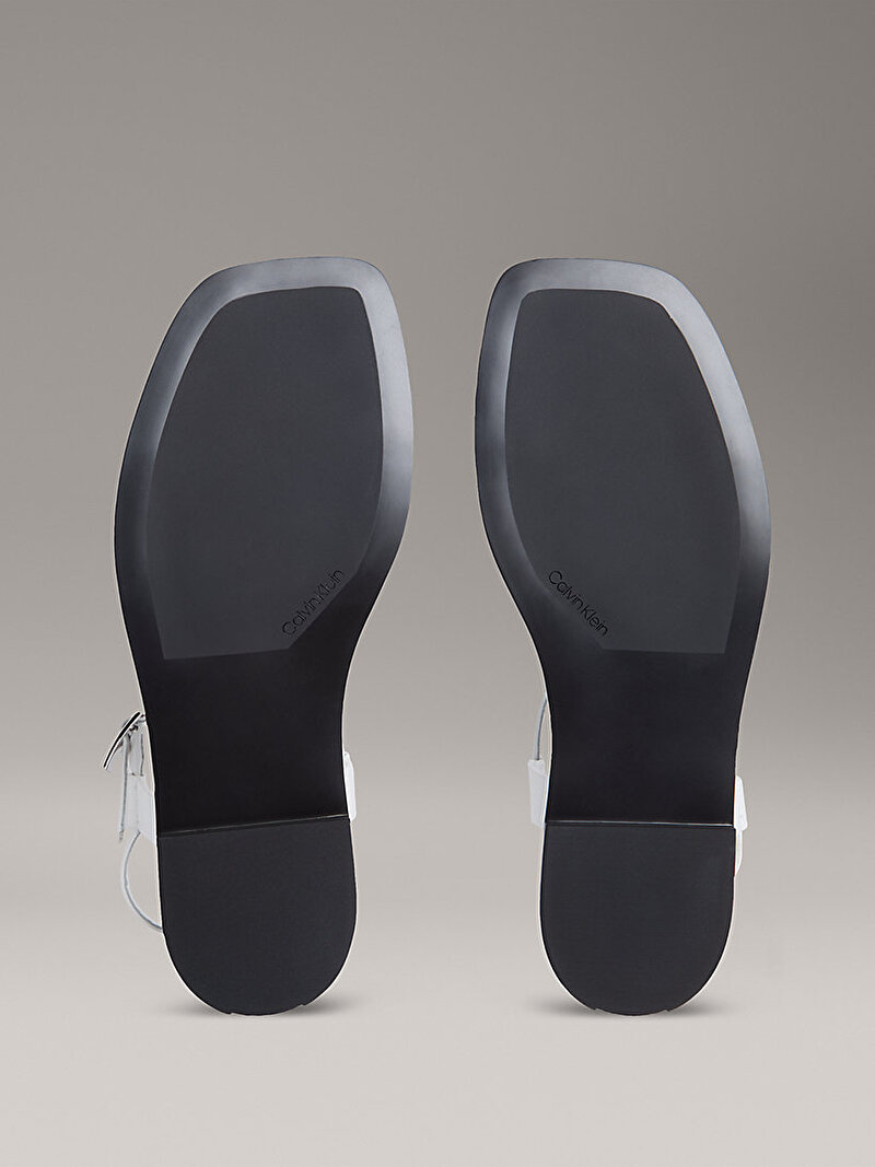 Calvin Klein Beyaz Renkli Kadın Flat Squared Sandalet