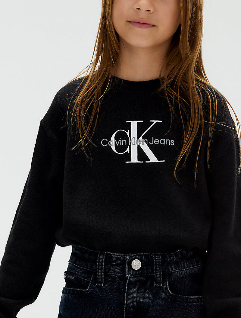 Calvin Klein Siyah Renkli Kız Çocuk Monologo Sweatshirt