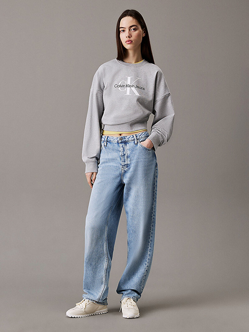 Calvin Klein Gri Renkli Kadın Monologo French Sweatshirt