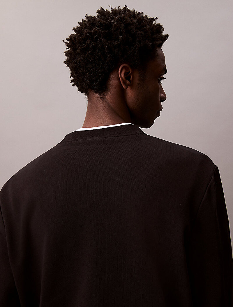 Calvin Klein Siyah Renkli Erkek Badge Sweatshirt