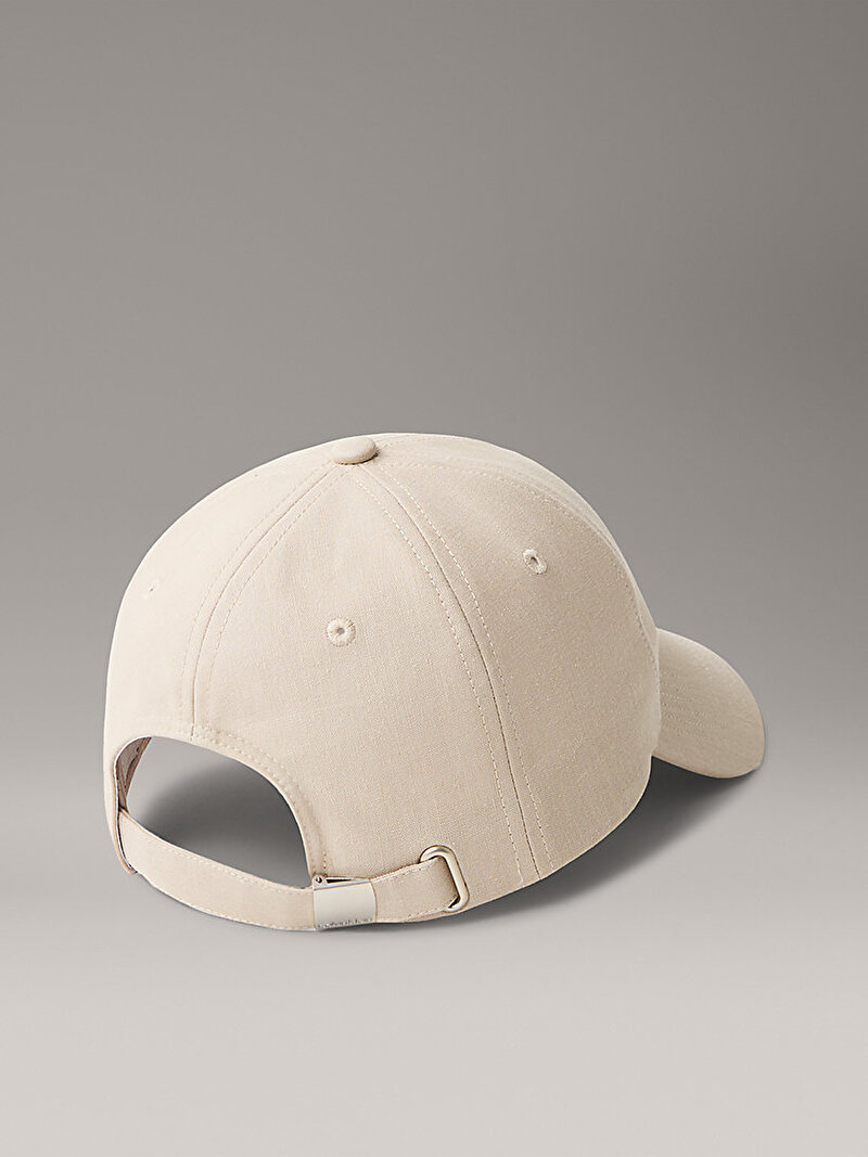 Calvin Klein Bej Renkli Erkek Logo Linen Şapka