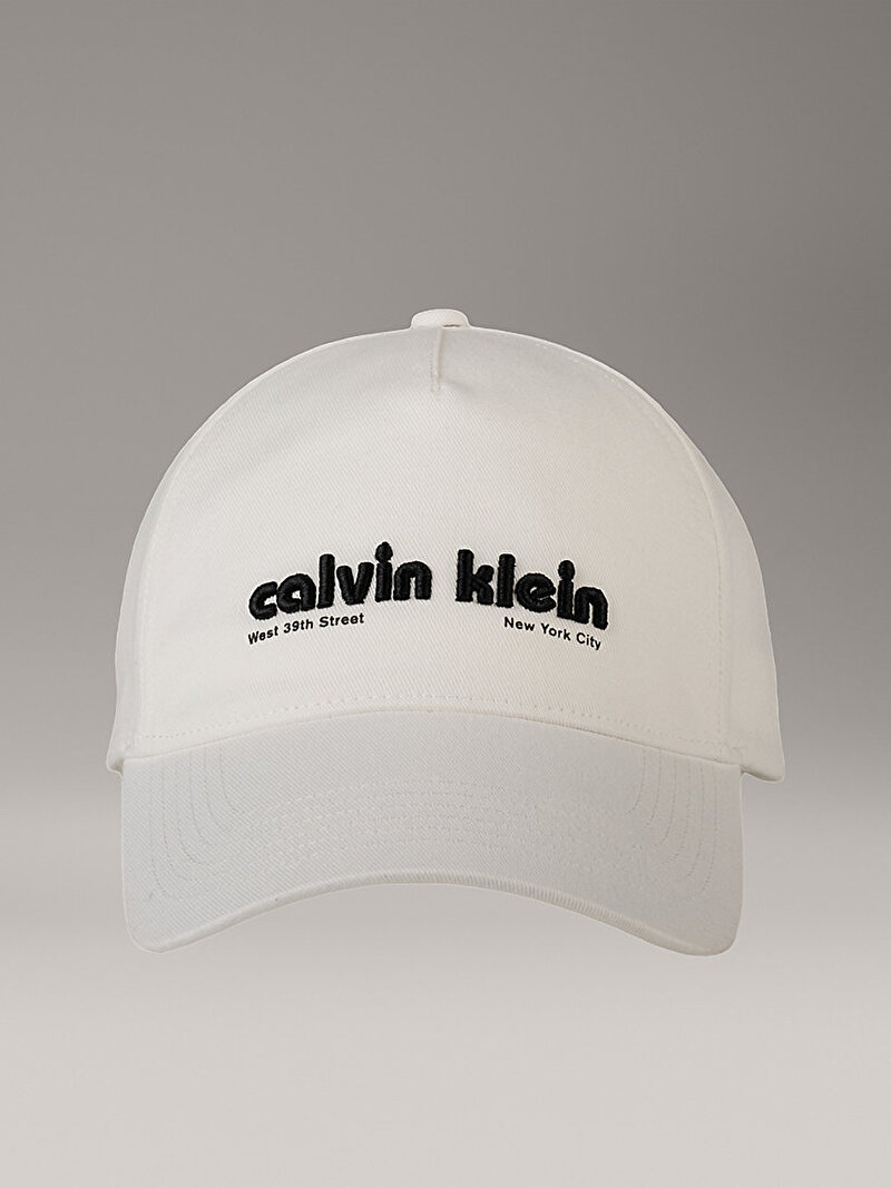 Calvin Klein Beyaz Renkli Erkek 6 Panel Graphic Şapka