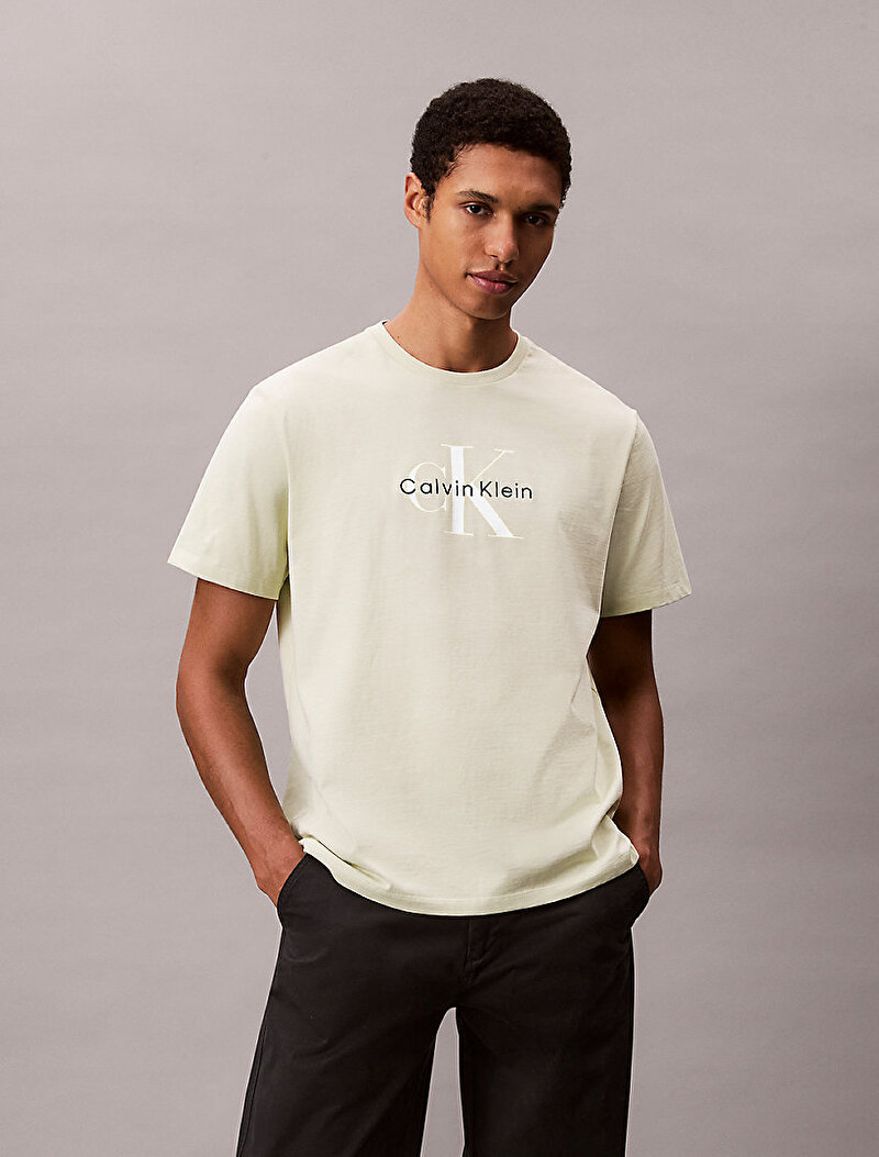 Calvin Klein Bej Renkli Erkek Hero Monologo T-shirt