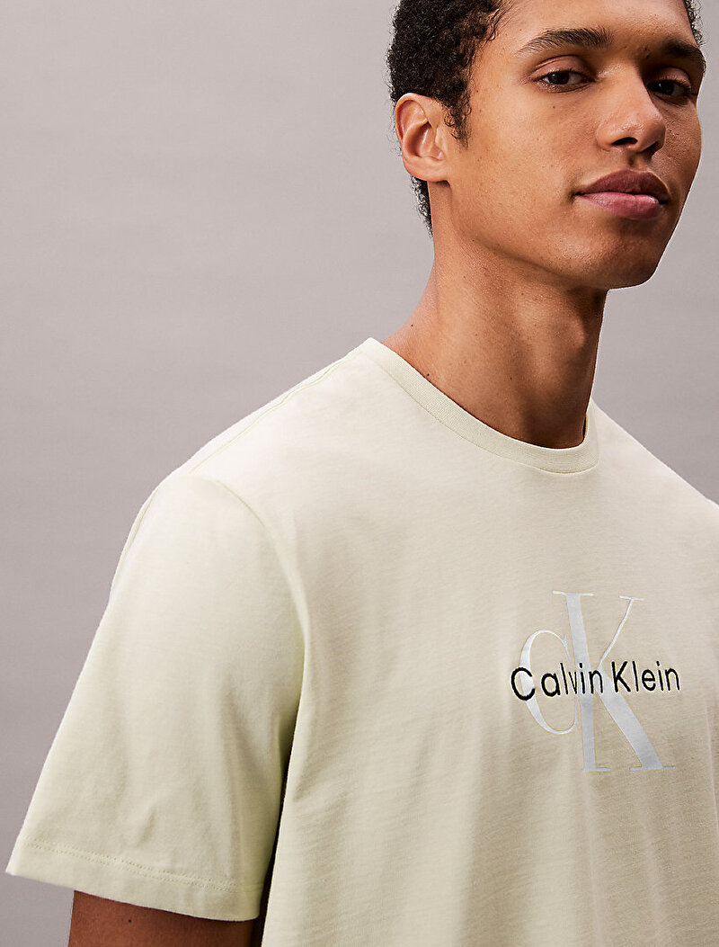 Calvin Klein Bej Renkli Erkek Hero Monologo T-shirt