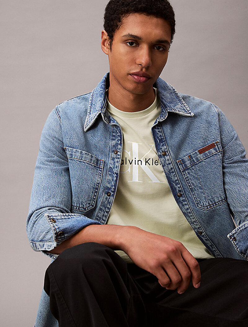 Calvin Klein Bej Renkli Erkek Hero Monologo T-shirt