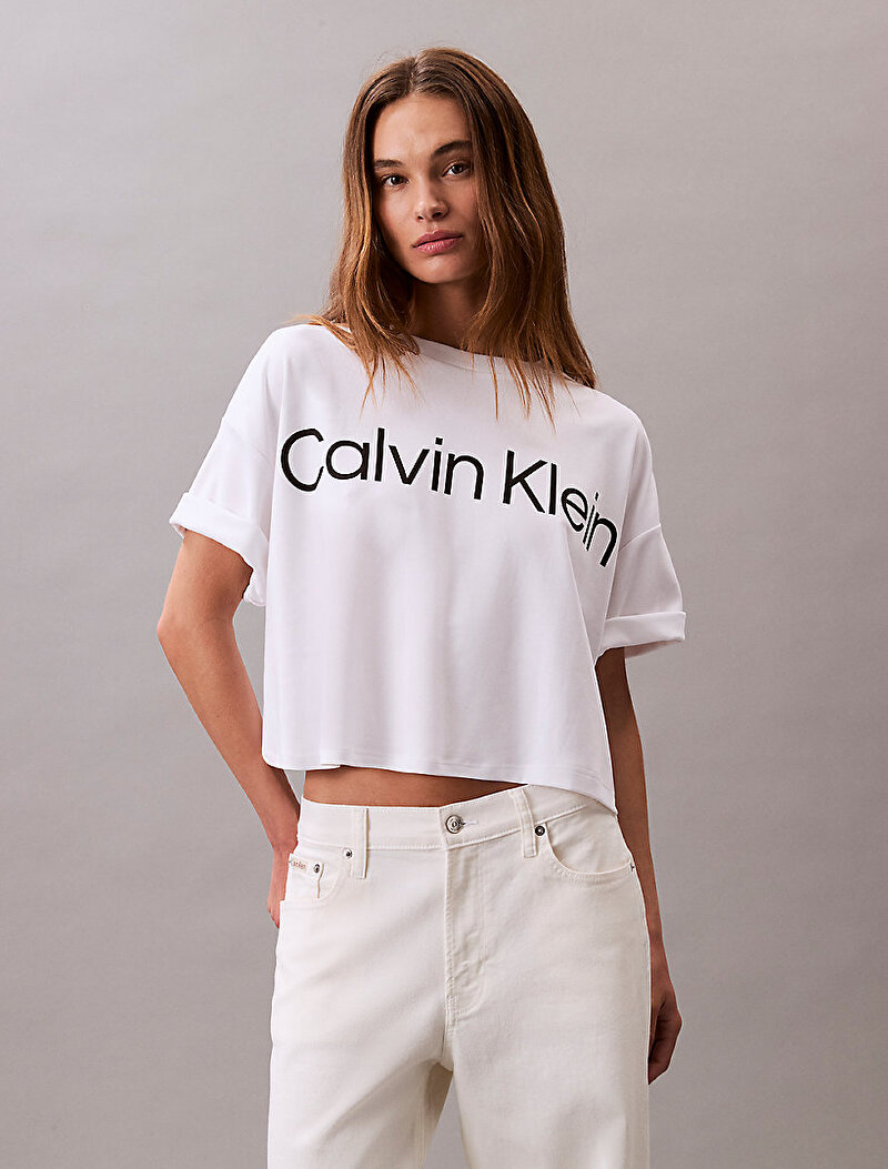 Kadın Boxy Logo Graphic T-shirt