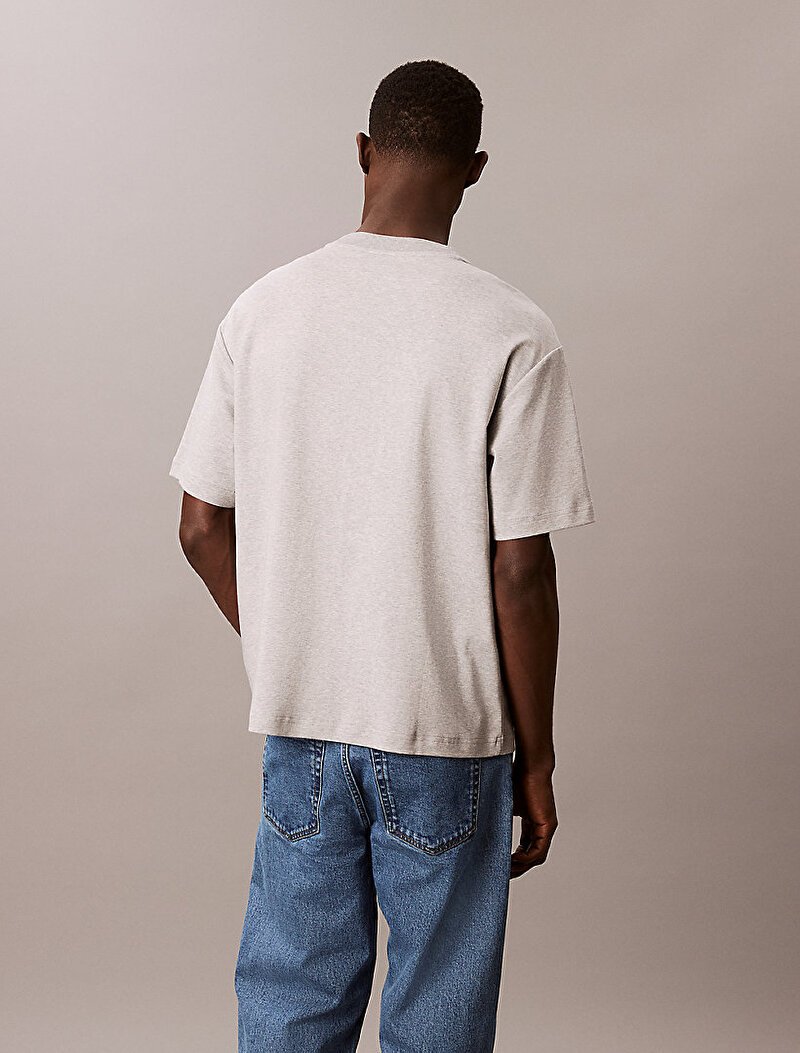 Calvin Klein Gri Renkli Erkek Fashion Logo T-shirt