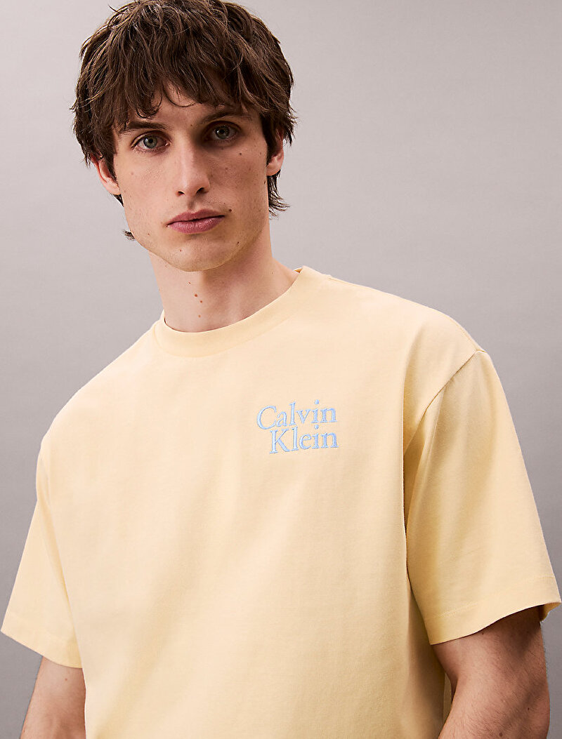 Calvin Klein Sarı Renkli Erkek Calvin resort T-shirt