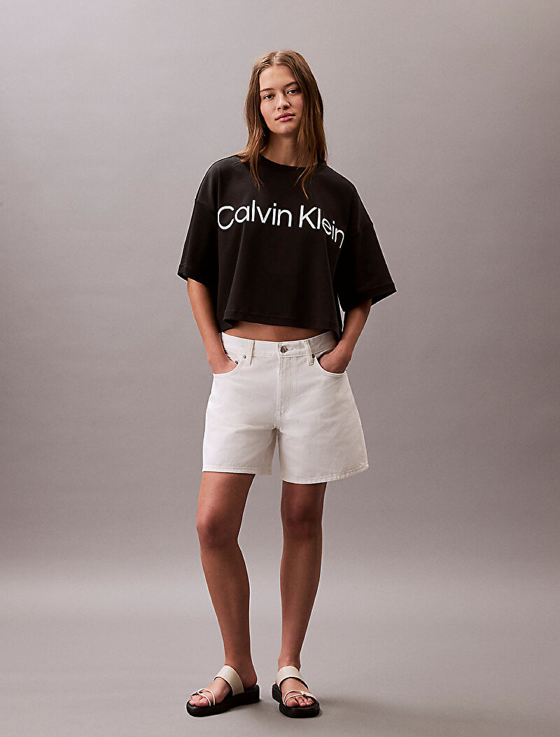Kadın Boxy Logo Graphic T-shirt