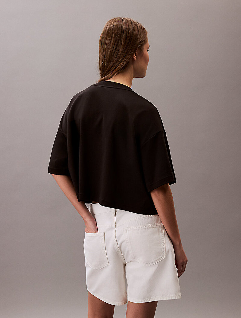 Calvin Klein Siyah Renkli Kadın Boxy Logo Graphic T-shirt