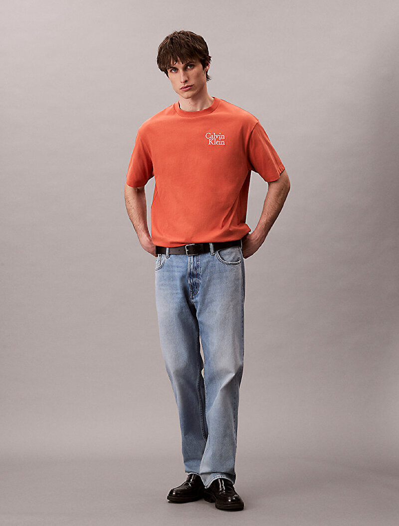 Calvin Klein Turuncu Renkli Erkek Calvin resort T-shirt