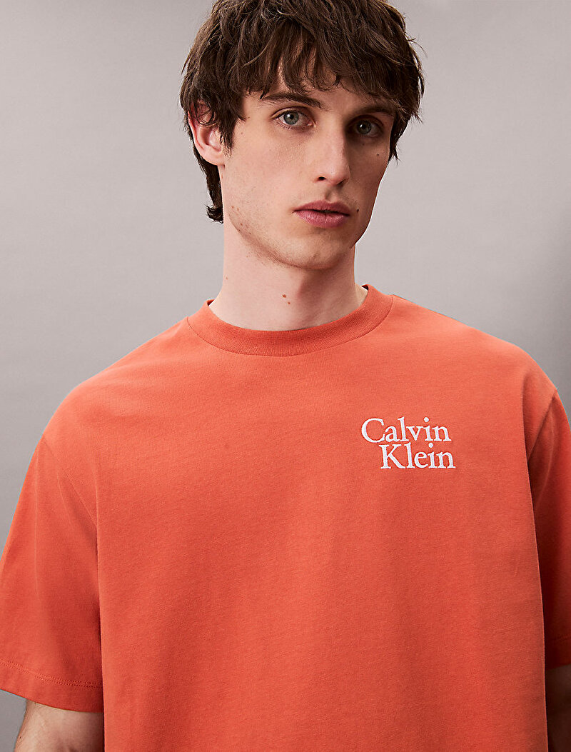 Calvin Klein Turuncu Renkli Erkek Calvin resort T-shirt