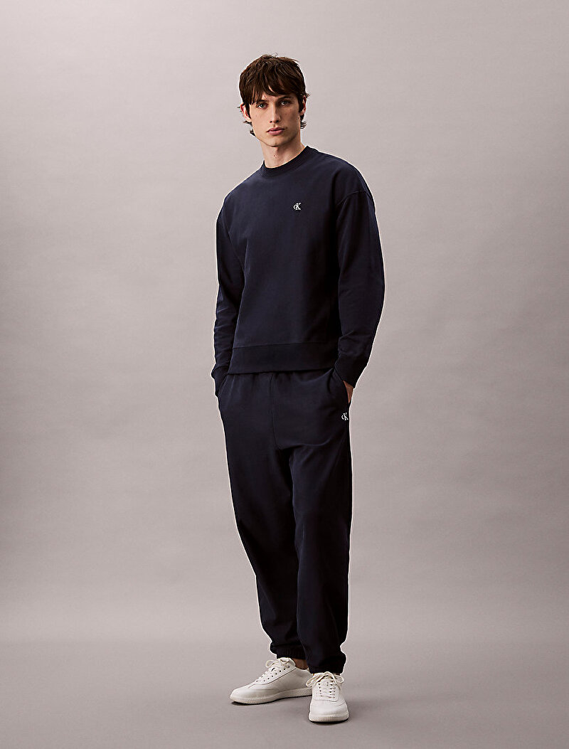 Calvin Klein Lacivert Renkli Erkek Premium Terry Monogram Eşofman Altı