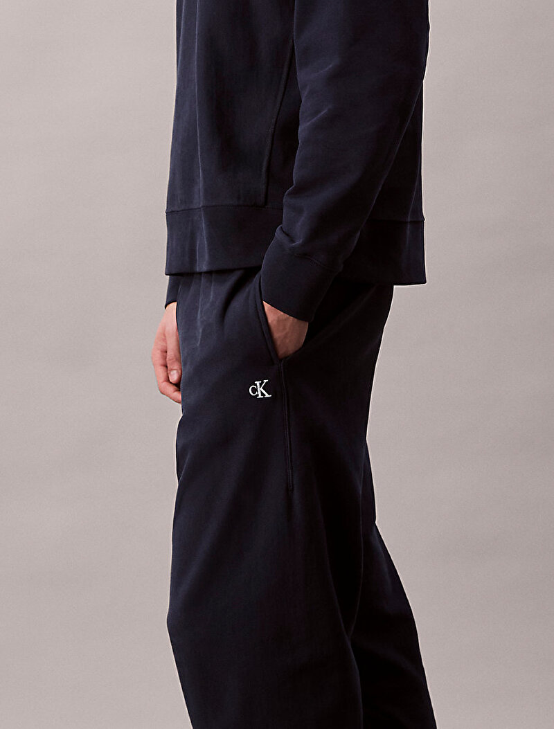 Calvin Klein Lacivert Renkli Erkek Premium Terry Monogram Eşofman Altı