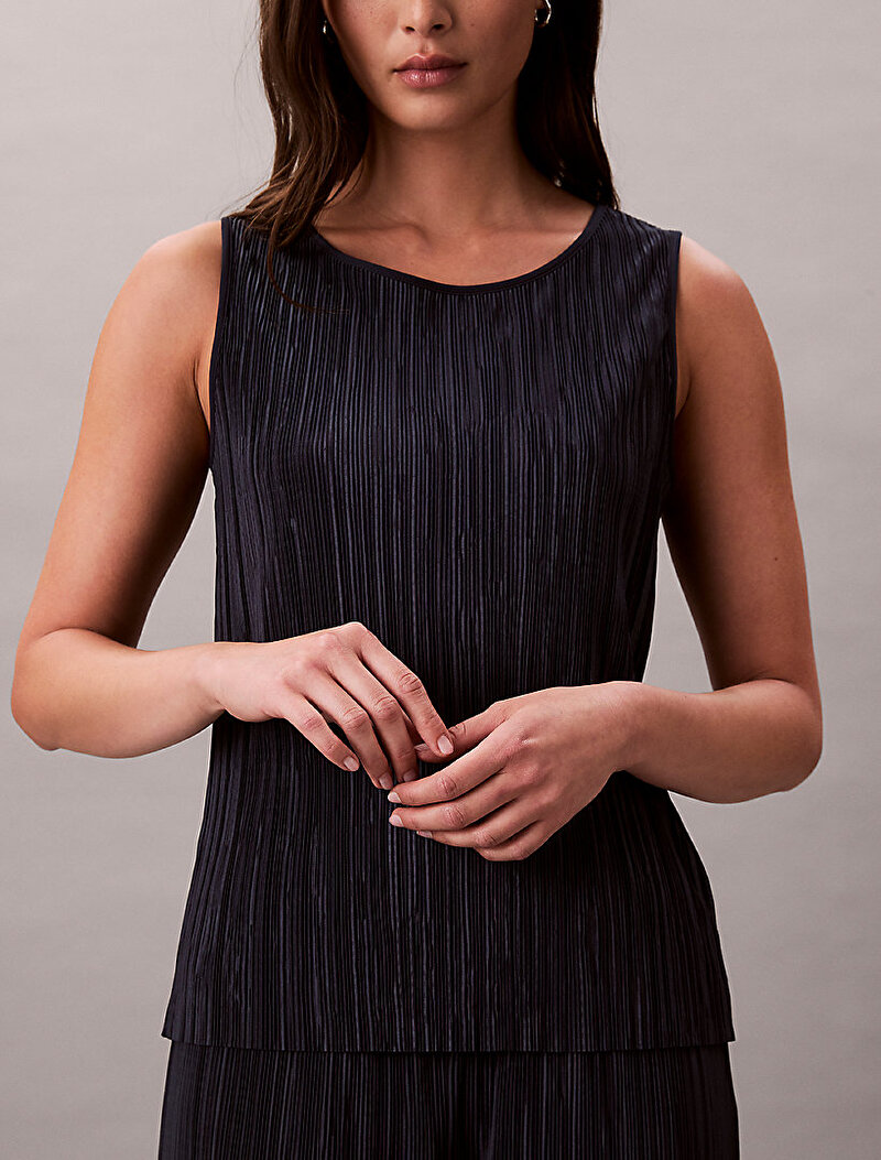 Calvin Klein Lacivert Renkli Kadın Plisse Tank Top