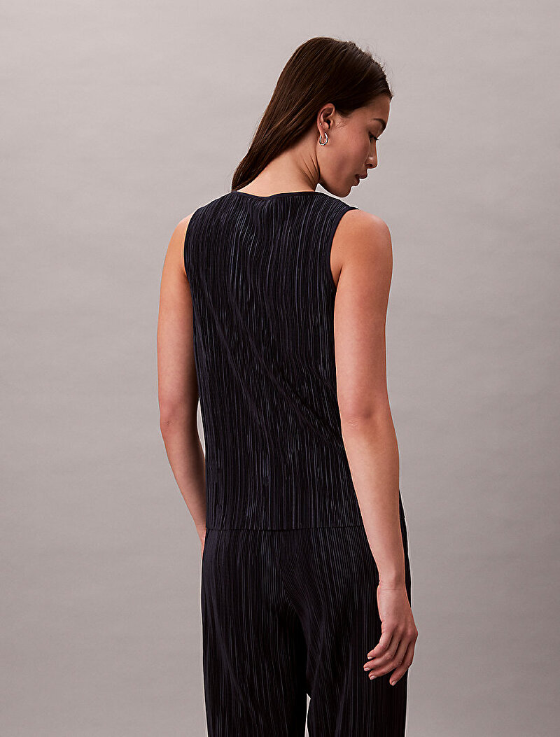 Calvin Klein Lacivert Renkli Kadın Plisse Tank Top