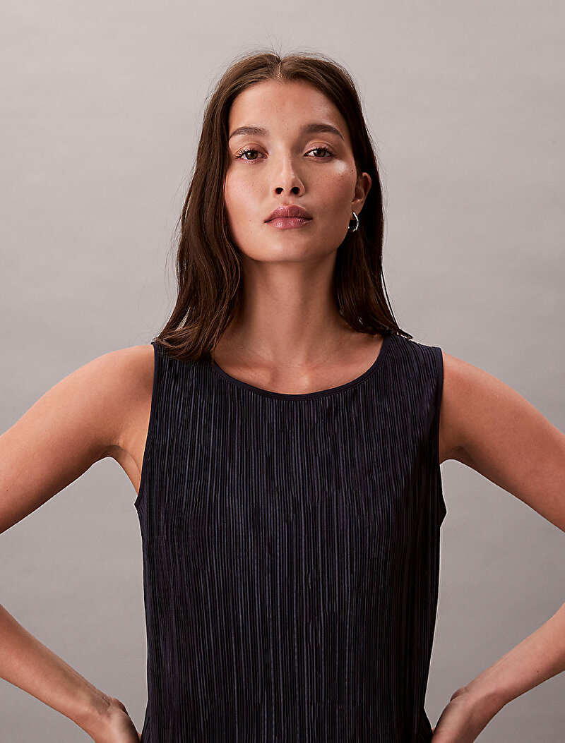 Calvin Klein Lacivert Renkli Kadın Plisse Tank Top