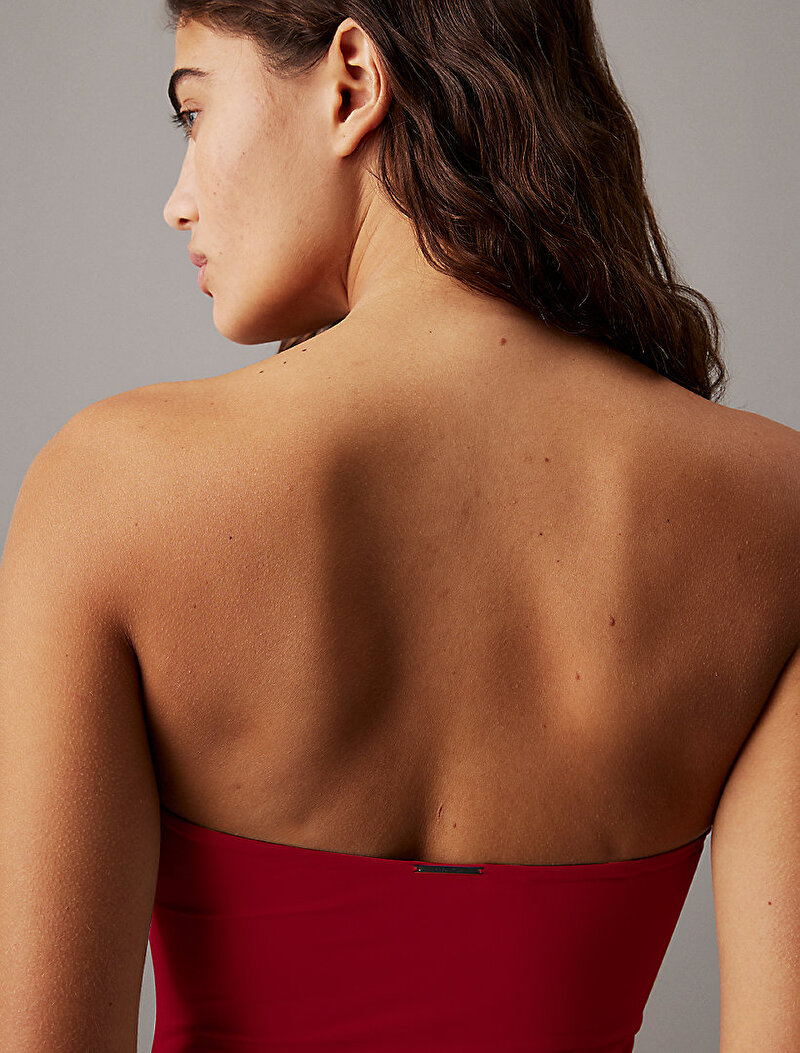 Calvin Klein Kırmızı Renkli Kadın Bandeau Mayo