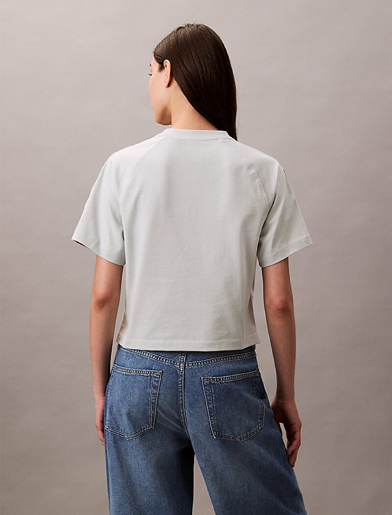 Calvin Klein Bej Renkli Kadın Crop T-shirt