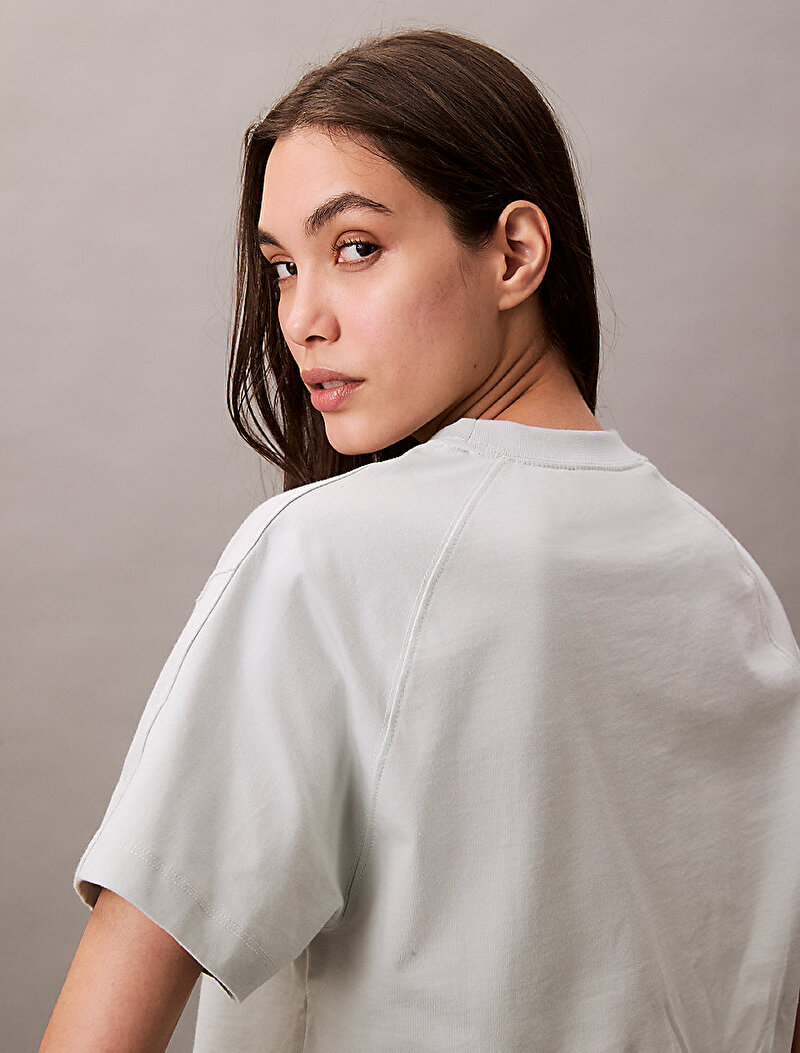 Calvin Klein Bej Renkli Kadın Crop T-shirt