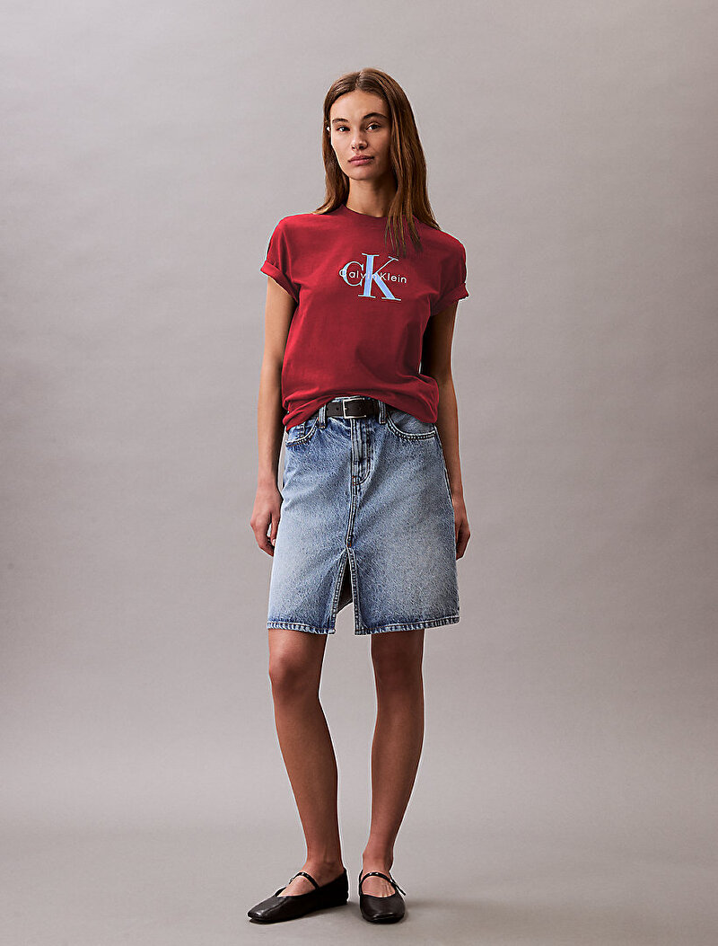 Calvin Klein Kırmızı Renkli Kadın Hero Classic Mono T-shirt