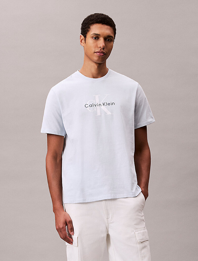 Calvin Klein Mavi Renkli Erkek Hero Monologo T-shirt