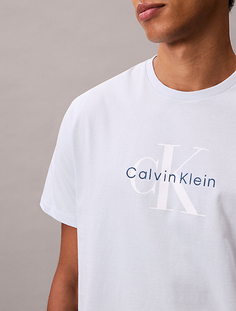 Calvin Klein Mavi Renkli Erkek Hero Monologo T-shirt